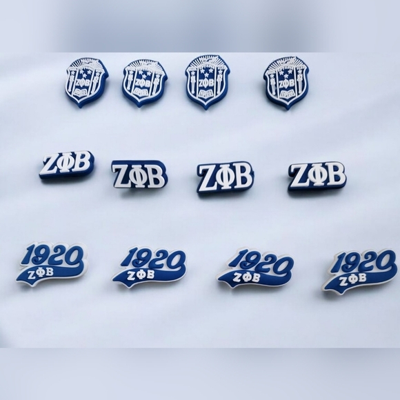 Zeta Phi Beta Sorority Croc Charms - Picture 1 of 2